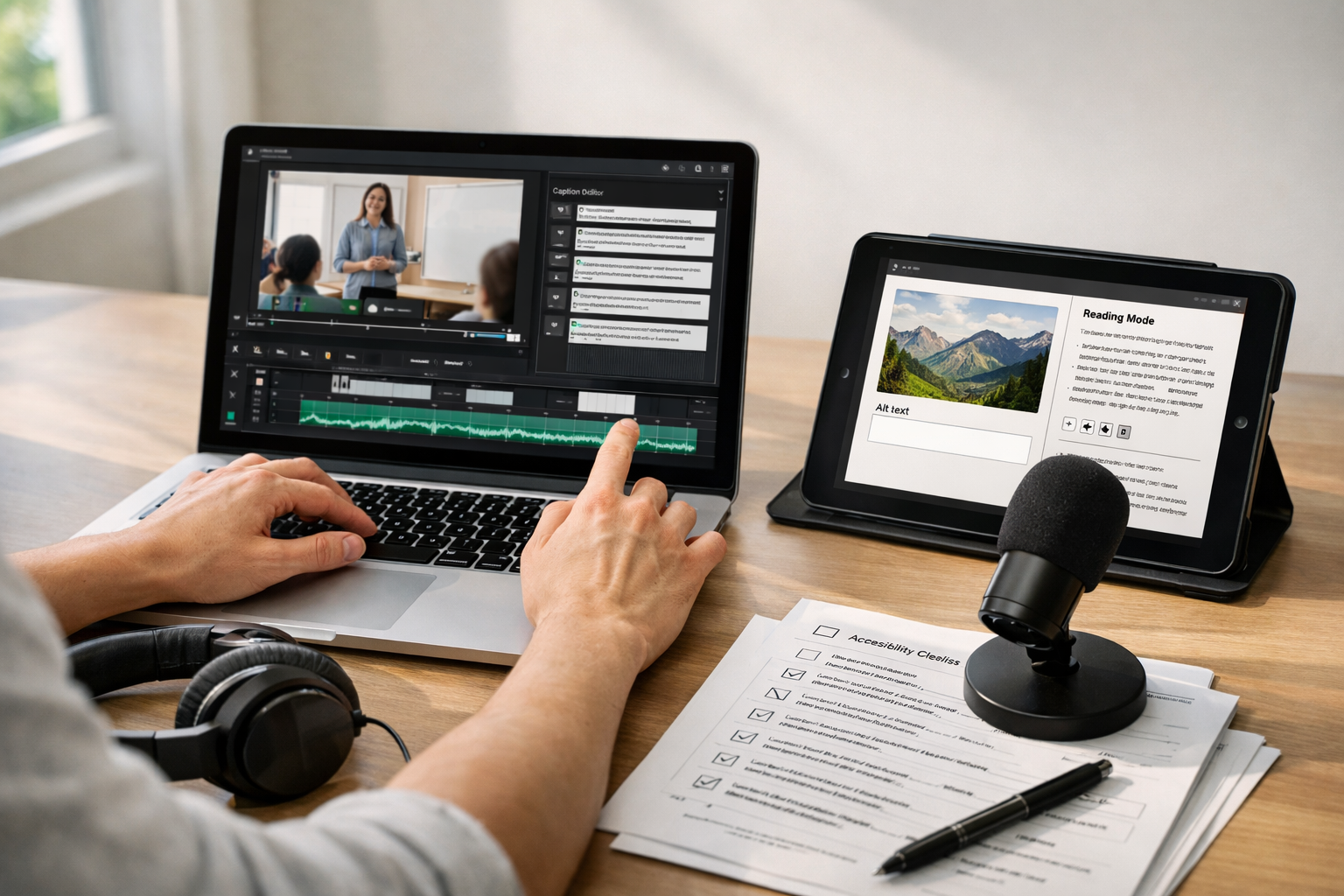 Accessibility-First AI for Learning: Captions, Alt Text, Reading
